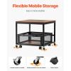 VEVOR Mini Fridge Stand with Storage, 176 lb-Capacity Mini Fridge Table with 2 Drawers & 4 Swivel Wheels, Mobile Mini Fridge Shelf, Black Mini Fridge Organizer for Dorm, Apartment, Office, Bedroom(Light Brown)