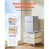 VEVOR Mini Fridge Stand with Storage, 176 lb-Capacity Mini Fridge Table with 2 Drawers & 4 Swivel Wheels, Mobile Mini Fridge Shelf, Black Mini Fridge Organizer for Dorm, Apartment, Office, Bedroom(White)