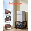 VEVOR Mini Fridge Stand with Storage, 176 lb-Capacity Mini Fridge Table with 2 Drawers & 4 Swivel Wheels, Mobile Mini Fridge Shelf, Black Mini Fridge Organizer for Dorm, Apartment, Office, Bedroom(Dark Brown)