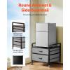 VEVOR Mini Fridge Stand with Storage, 176 lb-Capacity Mini Fridge Table with 2 Drawers & 4 Swivel Wheels, Mobile Mini Fridge Shelf, Black Mini Fridge Organizer for Dorm, Apartment, Office, Bedroom(Grey)