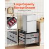 VEVOR Mini Fridge Stand with Storage, 176 lb-Capacity Mini Fridge Table with 2 Drawers & 4 Swivel Wheels, Mobile Mini Fridge Shelf, Black Mini Fridge Organizer for Dorm, Apartment, Office, Bedroom(Grey)