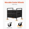 VEVOR Mini Fridge Stand with Storage, 176 lb-Capacity Mini Fridge Table with 2 Drawers & 4 Swivel Wheels, Mobile Mini Fridge Shelf, Black Mini Fridge Organizer for Dorm, Apartment, Office, Bedroom(Black)