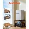 VEVOR Mini Fridge Stand with Storage, 176 lb-Capacity Mini Fridge Table with 2 Drawers & 4 Swivel Wheels, Mobile Mini Fridge Shelf, Black Mini Fridge Organizer for Dorm, Apartment, Office, Bedroom(Light Brown)