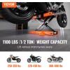 VEVOR Motorcycle Lift, 1100 LBS Motorcycle Lift ATV Scissor Lift Jack with Dolly & Hand Crank, Center Hoist Crank Stand with Wide Deck & Tool Tray for Street Bikes, Cruiser Bikes, Touring Motorcycles(with saddle)