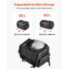 VEVOR Motorcycle Top Case 65L, Universal Aluminum Alloy Motorbike Tail Box with Leather Lining, Waterproof Detachable Motorcycle Top Box with Lock & Back Cushion, Fit for 99% of Motorcycle Frames(40-60 L)