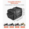 VEVOR Motorcycle Top Case 65L, Universal Aluminum Alloy Motorbike Tail Box with Leather Lining, Waterproof Detachable Motorcycle Top Box with Lock & Back Cushion, Fit for 99% of Motorcycle Frames(40-60 L)