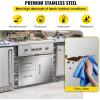 VEVOR Outdoor Kitchen Door Drawer Combo, 32.5″ W x 21.6″ H x 20.5″D, Access Door/Double Drawers with Paper Towel Rack, Stainless Steel Handles for BBQ Islands