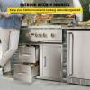 VEVOR Outdoor Kitchen Door Drawer Combo, 32.5″ W x 21.6″ H x 20.5″D, Access Door/Double Drawers with Paper Towel Rack, Stainless Steel Handles for BBQ Islands