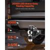 VEVOR Pintle Hook, 20000 lbs Towing Capacity, Pintle Hitch Receiver for 2-inch Hitch Hook Military Receiver, Fits 2.5 to 3-inch Lunette Ring, 15.6-inch Length, Black Powder Coat, for Various Trailers(2-5/16 in Ball  20000 lbs)