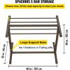 VEVOR Pool Towel Rack, 5 Bar, Brown, Freestanding Outdoor PVC T-Shape Poolside Storage Organizer, Include 8 Towel Clips, Mesh Bag, Hook, Also Stores Floats and Paddles, for Beach, Swimming Pool, Home(Brown)