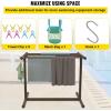 VEVOR Pool Towel Rack, 5 Bar, Brown, Freestanding Outdoor PVC T-Shape Poolside Storage Organizer, Include 8 Towel Clips, Mesh Bag, Hook, Also Stores Floats and Paddles, for Beach, Swimming Pool, Home(Brown)