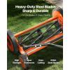 VEVOR Push Reel Lawn Mower 16 inch, 5 Blades Manual Push Mower No Motor, 0.6-1.75 in Adjustable Cutting Height, Walk-Behind Lawn Mowers with Grass Catcher Bag for Green Lawns, Driveways, Courtyards(18 inch)