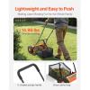 VEVOR Push Reel Lawn Mower 16 inch, 5 Blades Manual Push Mower No Motor, 0.6-1.75 in Adjustable Cutting Height, Walk-Behind Lawn Mowers with Grass Catcher Bag for Green Lawns, Driveways, Courtyards(16 inch)