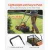 VEVOR Push Reel Lawn Mower 16 inch, 5 Blades Manual Push Mower No Motor, 0.6-1.75 in Adjustable Cutting Height, Walk-Behind Lawn Mowers with Grass Catcher Bag for Green Lawns, Driveways, Courtyards(14 inch)