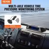 VEVOR RV Tire Pressure Monitoring System, 7.3-116 PSI Trailer TPMS 6 Tire with 6 Sensors, 5 Alarm Modes, Waterproof TPMS Sensors Set Solar Charge, and Real-time Display, Signal Booster(solar power and USB)