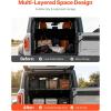 VEVOR Rear Trunk Cargo Rack with Net 2007-2024 Jeep Wrangler JK 4 Door hardtops, 300 lbs Capacity, Carbon Steel Basket Tray Interior Storage Luggage Carrier, Shelf Stand Organizer(Ford Bronco(2021-2024))