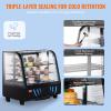 VEVOR Refrigerated Display Case, 3.5 Cu.Ft./100L, 2-Tier, Countertop Pastry Display Case Commercial Display Refrigerator with LED Lighting, TURBO Cooling, Frost-Free Air-Cooling, Rear Sliding Door(3.5 Cu.Ft)