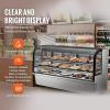 VEVOR Refrigerated Display Case, 3.5 Cu.Ft./100L, 2-Tier, Countertop Pastry Display Case Commercial Display Refrigerator with LED Lighting, TURBO Cooling, Frost-Free Air-Cooling, Rear Sliding Door(32 Cu.Ft)