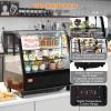 VEVOR Refrigerated Display Case, 3.5 Cu.Ft./100L, 2-Tier, Countertop Pastry Display Case Commercial Display Refrigerator with LED Lighting, TURBO Cooling, Frost-Free Air-Cooling, Rear Sliding Door(3.5 Cu.Ft)