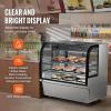 VEVOR Refrigerated Display Case, 3.5 Cu.Ft./100L, 2-Tier, Countertop Pastry Display Case Commercial Display Refrigerator with LED Lighting, TURBO Cooling, Frost-Free Air-Cooling, Rear Sliding Door(18 Cu.Ft)