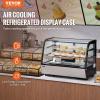 VEVOR Refrigerated Display Case, 3.5 Cu.Ft./100L, 2-Tier, Countertop Pastry Display Case Commercial Display Refrigerator with LED Lighting, TURBO Cooling, Frost-Free Air-Cooling, Rear Sliding Door(5 Cu.Ft)