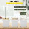 VEVOR Rice Storage Container, 4.5Gallon/20L x2 Capacity Large Dog Food Dispenser Bin, Kitchen Ingredient Grain Cereal Flour Bin, Pet food Containers with Wheels, 2 Measuring Cups, Airtight Lid, 2 Pack(10.5 Gallon (3 Set))