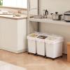 VEVOR Rice Storage Container, 4.5Gallon/20L x2 Capacity Large Dog Food Dispenser Bin, Kitchen Ingredient Grain Cereal Flour Bin, Pet food Containers with Wheels, 2 Measuring Cups, Airtight Lid, 2 Pack(5.2 Gallon*3)