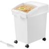 VEVOR Rice Storage Container, 4.5Gallon/20L x2 Capacity Large Dog Food Dispenser Bin, Kitchen Ingredient Grain Cereal Flour Bin, Pet food Containers with Wheels, 2 Measuring Cups, Airtight Lid, 2 Pack(5.2 Gallon*3)