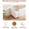 VEVOR Rice Storage Container, 4.5Gallon/20L x2 Capacity Large Dog Food Dispenser Bin, Kitchen Ingredient Grain Cereal Flour Bin, Pet food Containers with Wheels, 2 Measuring Cups, Airtight Lid, 2 Pack(27 Gallon)
