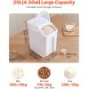 VEVOR Rice Storage Container, 4.5Gallon/20L x2 Capacity Large Dog Food Dispenser Bin, Kitchen Ingredient Grain Cereal Flour Bin, Pet food Containers with Wheels, 2 Measuring Cups, Airtight Lid, 2 Pack(4.5 Gallon*1)