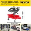 VEVOR Rolling Garage Stool, 300LBS Capacity, Adjustable Height from 18 in to 23 in, 360-degree Swivel Wheels (4″), Large Tool Tray with Two Bottle Holder, for Workshop, Auto Repair Shop, Red(Red)