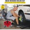 VEVOR Rolling Garage Stool, 300LBS Capacity, Adjustable Height from 18 in to 23 in, 360-degree Swivel Wheels (4″), Large Tool Tray with Two Bottle Holder, for Workshop, Auto Repair Shop, Red(Red)
