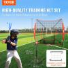 VEVOR Softball Practice Net, Portable Baseball Training Net for Hitting, Batting, Catching, Pitching – Backstop Equipment with Bow Frame, Carry Bag, Strike Zone, Batting Tee(7X7FT Set 1)
