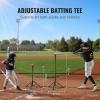 VEVOR Softball Practice Net, Portable Baseball Training Net for Hitting, Batting, Catching, Pitching – Backstop Equipment with Bow Frame, Carry Bag, Strike Zone, Batting Tee(Net&Tee)