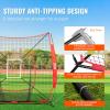 VEVOR Softball Practice Net, Portable Baseball Training Net for Hitting, Batting, Catching, Pitching – Backstop Equipment with Bow Frame, Carry Bag, Strike Zone, Batting Tee(7X7FT Set 1)