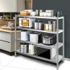 VEVOR Storage Shelf, 5-Tier Storage Shelving Unit, Stainless Steel Garage Shelf, Heavy Duty Storage Shelving, 1650 Lbs Total Capacity with Adjustable Height(4Tier 59x18x61″)