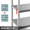 VEVOR Storage Shelf, 5-Tier Storage Shelving Unit, Stainless Steel Garage Shelf, Heavy Duty Storage Shelving, 1650 Lbs Total Capacity with Adjustable Height(5Tier 48×18.5×72″)