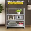 VEVOR Storage Shelf, 5-Tier Storage Shelving Unit, Stainless Steel Garage Shelf, Heavy Duty Storage Shelving, 1650 Lbs Total Capacity with Adjustable Height(4Tier 47×18.5×60″)