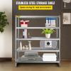 VEVOR Storage Shelf, 5-Tier Storage Shelving Unit, Stainless Steel Garage Shelf, Heavy Duty Storage Shelving, 1650 Lbs Total Capacity with Adjustable Height(5Tier 71x18x71″)