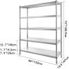 VEVOR Storage Shelf, 5-Tier Storage Shelving Unit, Stainless Steel Garage Shelf, Heavy Duty Storage Shelving, 1650 Lbs Total Capacity with Adjustable Height(5Tier 48×18.5×72″)