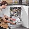 VEVOR Swing Left Blind Corner Cabinet, Pull Out Organizer for 36 inch Width Blind Cabinet, 2 Tier Height Adjustable Swing Tray, Soft Close Kitchen Cloud Blind Organizer, Left Open(2 Tier – Left Open)