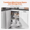 VEVOR Swing Left Blind Corner Cabinet, Pull Out Organizer for 36 inch Width Blind Cabinet, 2 Tier Height Adjustable Swing Tray, Soft Close Kitchen Cloud Blind Organizer, Left Open(2 Tier – Right Open)