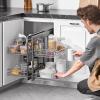 VEVOR Swing Left Blind Corner Cabinet, Pull Out Organizer for 36 inch Width Blind Cabinet, 2 Tier Height Adjustable Swing Tray, Soft Close Kitchen Cloud Blind Organizer, Left Open(2 Tier – Left & Right Open Compatible)