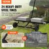 VEVOR Tow Behind Dethatcher, 60-inch Tow Dethatcher with 32 Steel Tines, 3-Point Lawn Dethatcher Rake with Attachments for Tractor, Landscape Rake for Garden, Farm, Grass(48″Tow Dethatcher)