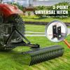 VEVOR Tow Behind Dethatcher, 60-inch Tow Dethatcher with 32 Steel Tines, 3-Point Lawn Dethatcher Rake with Attachments for Tractor, Landscape Rake for Garden, Farm, Grass(60″Dethatcher with 3-point Attachments)