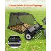 VEVOR Tow Behind Lawn Sweeper, 44 in Pull Behind Lawn Sweeper, 25 cu. ft Large Capacity Leaf & Grass Collector, Heavy Duty Garden Sweeper with Adjustable Sweeping Height for Yard, Lawn, Farm(48 Inch)