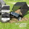 VEVOR Tow Behind Lawn Sweeper, 44 in Pull Behind Lawn Sweeper, 25 cu. ft Large Capacity Leaf & Grass Collector, Heavy Duty Garden Sweeper with Adjustable Sweeping Height for Yard, Lawn, Farm(50 Inch（Newer）)