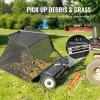 VEVOR Tow Behind Lawn Sweeper, 44 in Pull Behind Lawn Sweeper, 25 cu. ft Large Capacity Leaf & Grass Collector, Heavy Duty Garden Sweeper with Adjustable Sweeping Height for Yard, Lawn, Farm(42 Inch)