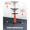 VEVOR Transmission Jack, 1322 LBS Hydraulic Telescoping Transmission Jack, 32″-67″ High Lift Transmission Jack Stand with Foot Pedal, 360° Swivel Wheel(1322 lbs)
