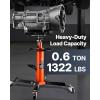 VEVOR Transmission Jack, 1322 LBS Hydraulic Telescoping Transmission Jack, 32″-67″ High Lift Transmission Jack Stand with Foot Pedal, 360° Swivel Wheel(1322 lbs)